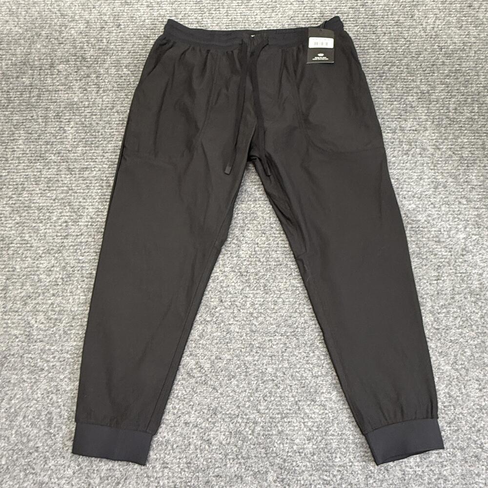 Under 5'10 Pace Performance Jogger Pants Mens 34 Black Woven Stretch Pockets